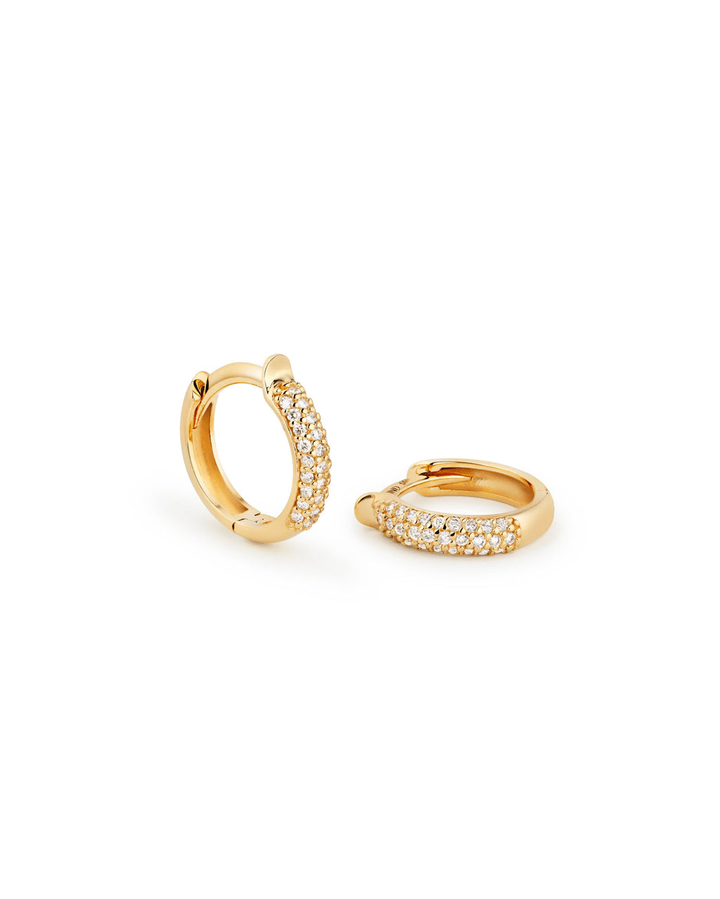Pavè Diamond 14K Gold Hoops