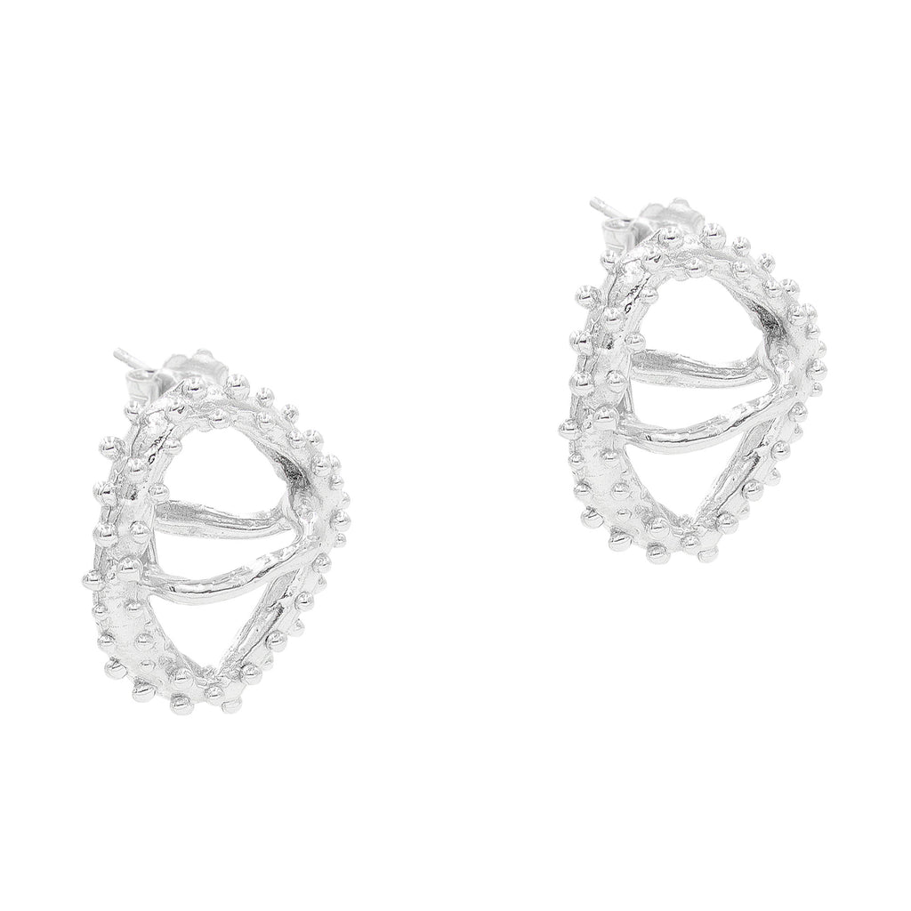 The Theta Silver Earrings