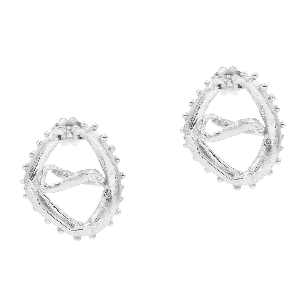 The Theta Silver Earrings