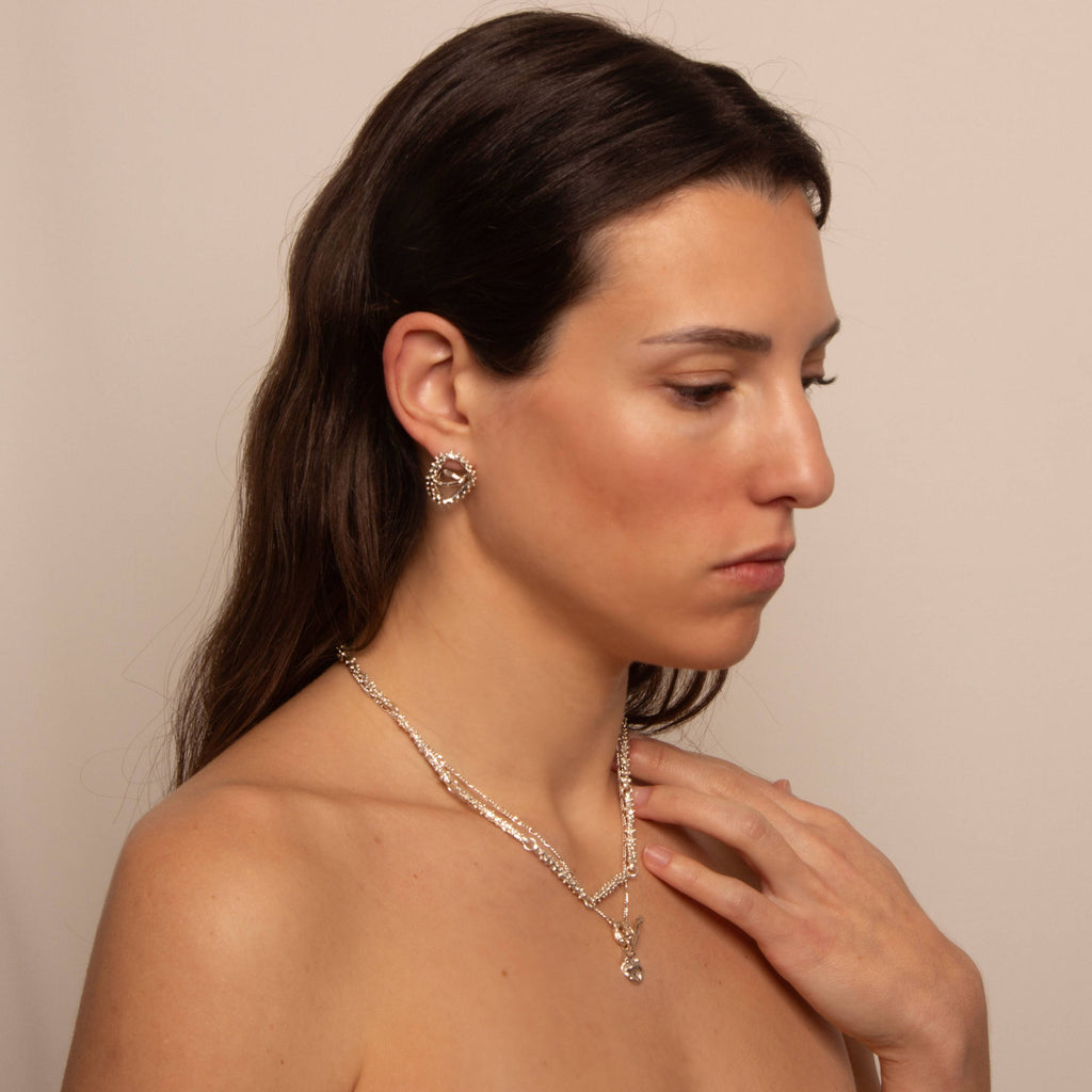 The Theta Silver Earrings