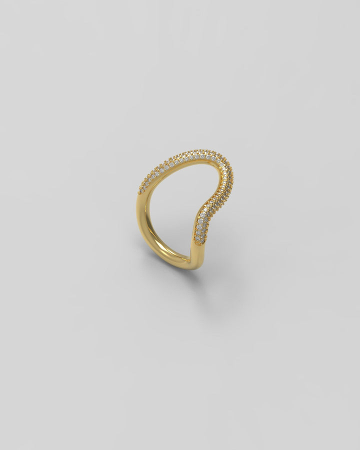 Thorn Band II Paved 18K Gold Ring w. Diamonds
