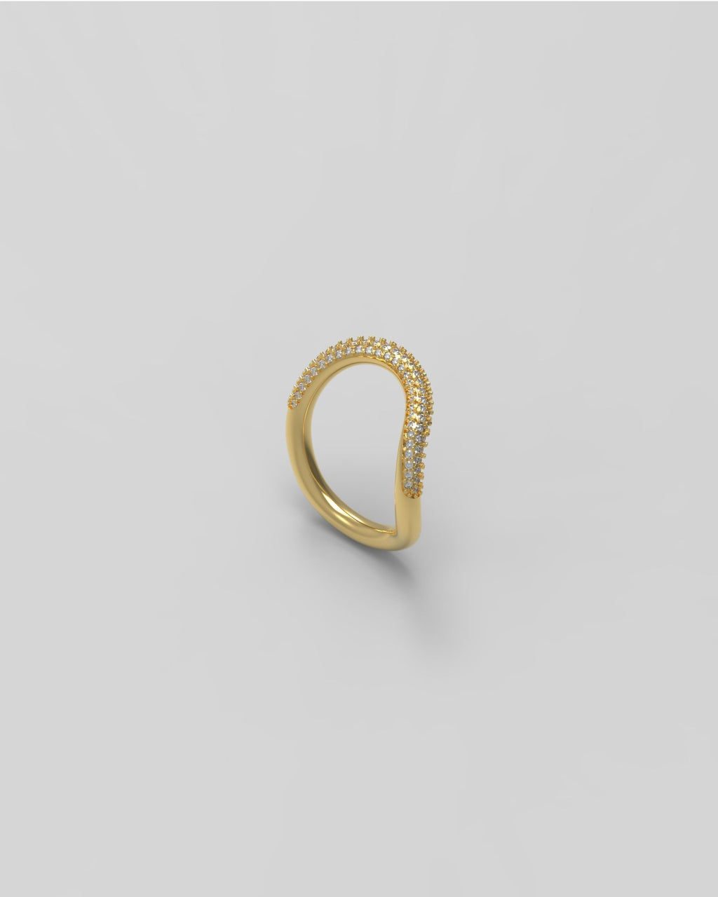 Thorn Band I Paved 18K Gold Ring w. Diamonds