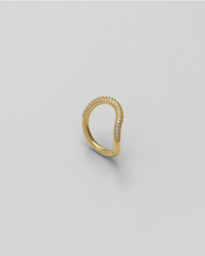 Thorn Band I Paved 18K Gold Ring w. Diamonds