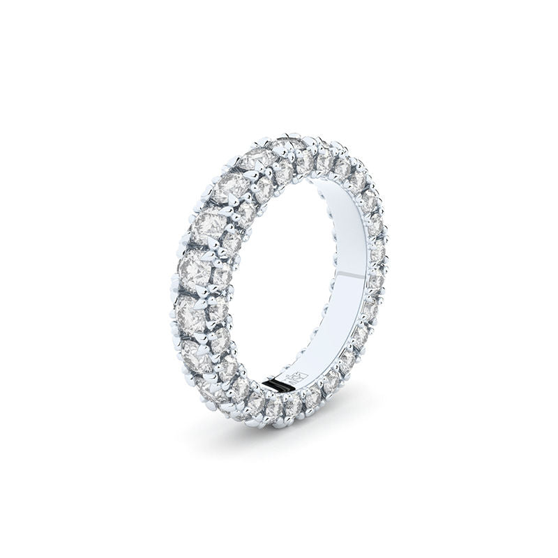 Reflection Three-Row Eternity 18K Whitegold Ring w. Lab-Grown Diamonds