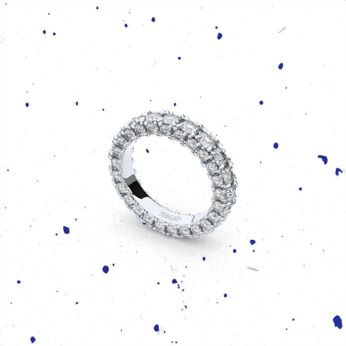 Reflection Three-Row Eternity 18K Whitegold Ring w. Lab-Grown Diamonds