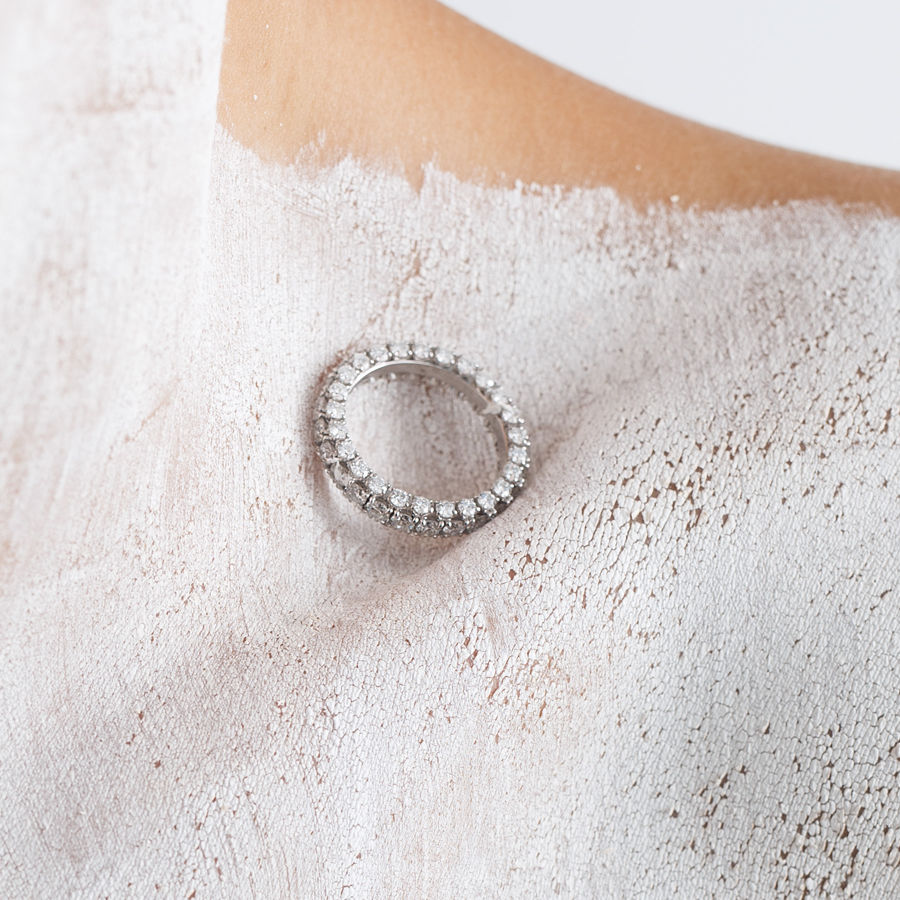 Reflection Three-Row Eternity 18K Whitegold Ring w. Lab-Grown Diamonds