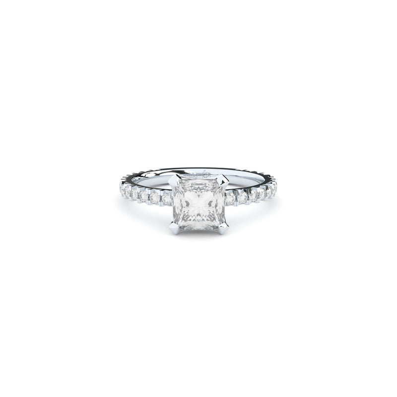 Tiny Clash Princess Engagement 14K Whitegold Ring w. 1.40ct Lab-Grown Diamonds