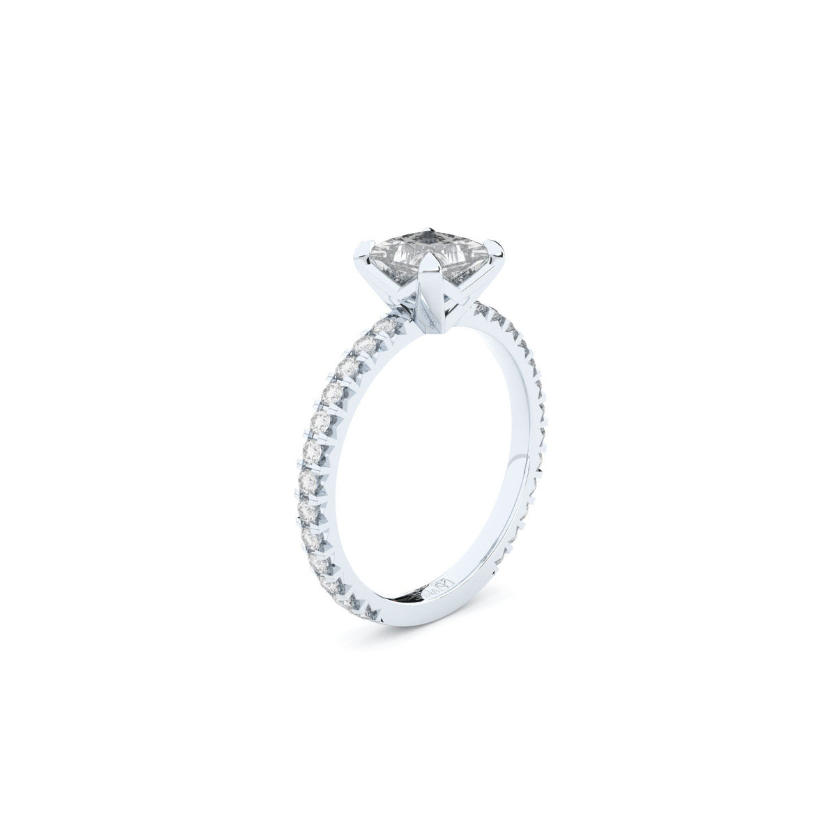 Tiny Clash Prinsesse Forlovelse 14K Hvidguld Ring m. 1.40ct Lab-Grown Diamanter