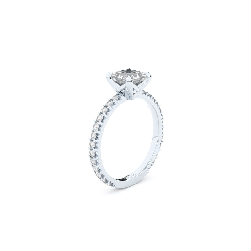 Tiny Clash Princess Engagement 14K Whitegold Ring w. 1.40ct Lab-Grown Diamonds