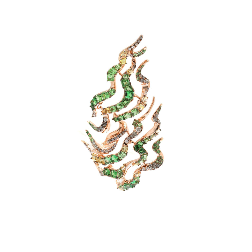 Smoke Haze 18K Ohrringe aus Rosegold m. Tsavoriten