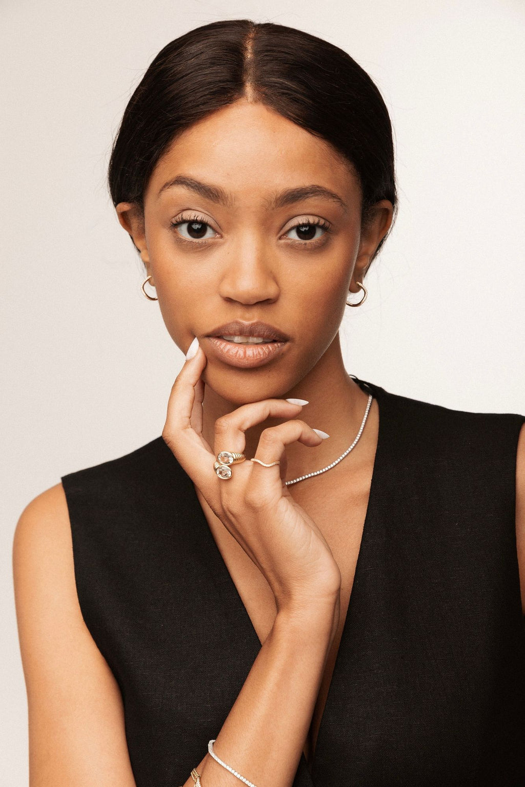 Twisted Sister 14K Gold Ring w. Topaz