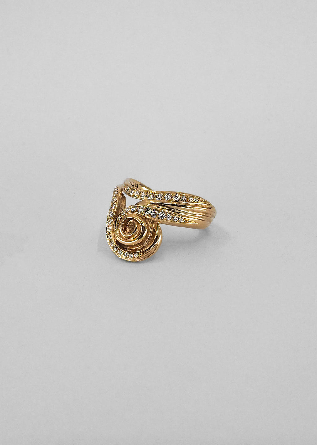 Unda Pavé 14K Goldring mit Diamanten