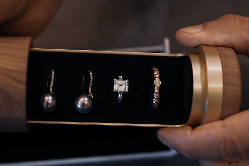 Walnuss Goldlook Schmuckbox