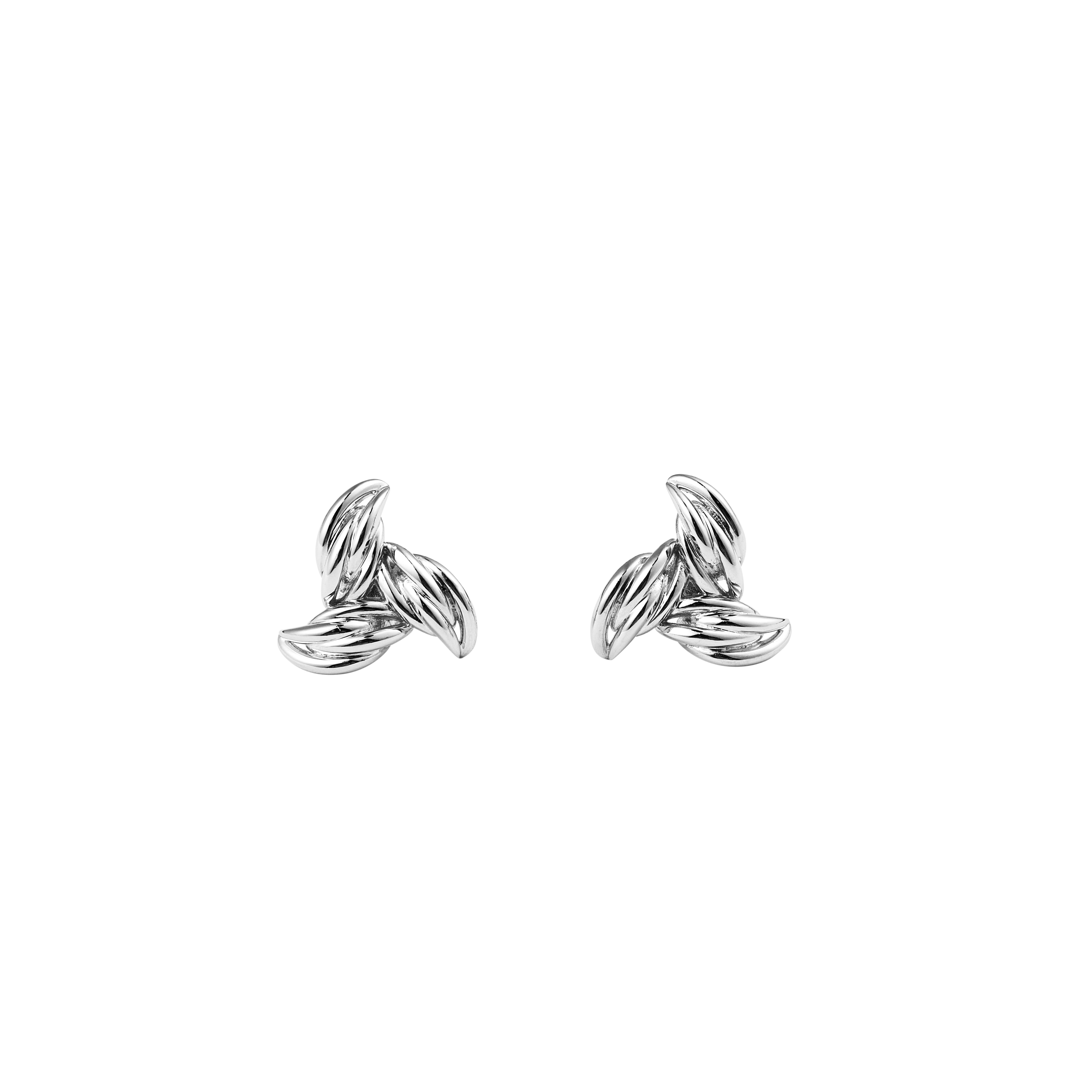 Verve Mini White Rhodium on Brass Earrings