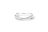 Crossover 14K or 18K White Gold Ring w. Lab-Grown Diamonds