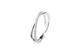 Crossover 14K or 18K White Gold Ring w. Lab-Grown Diamonds