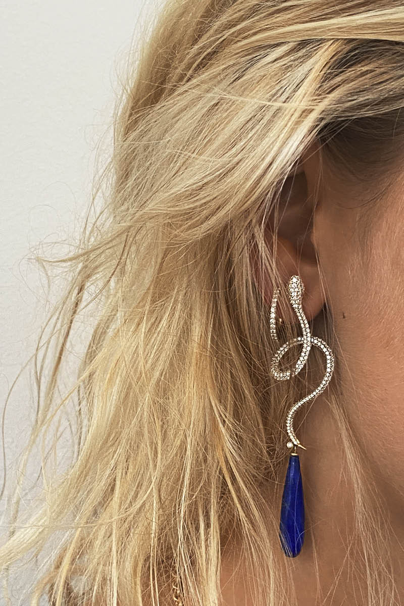 Snakes Pavé Ohrring aus 18K Gold I Diamanten