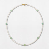 Perle & Amazonite 18k Guld Halskæde