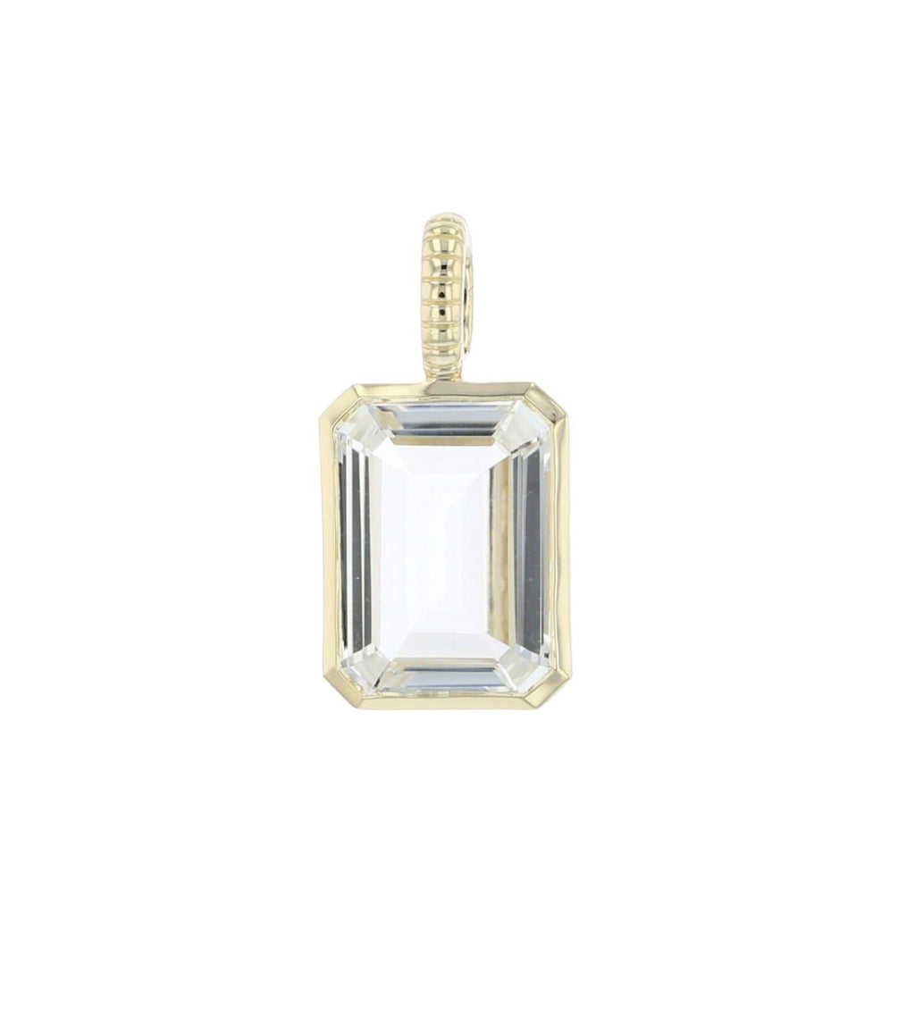 Jollie Detachable 14K Gold Pendant w. White Topaz