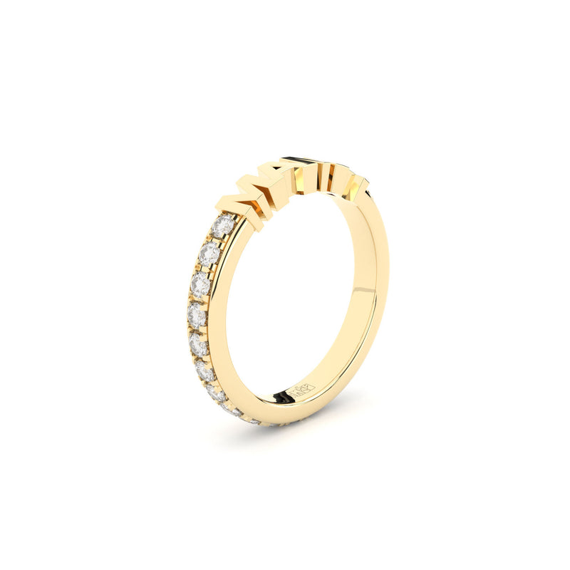Becoming Luxury Eternity Mama 18K Gold Ring w. Lab-Grown Diamonds