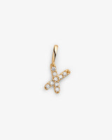 Initial X 14k Gold Necklace w. Lab-Grown Diamonds
