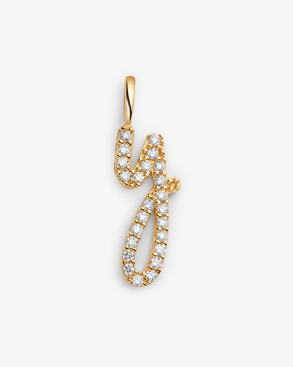 Initial Y 14k Gold Necklace w. Lab-Grown Diamonds