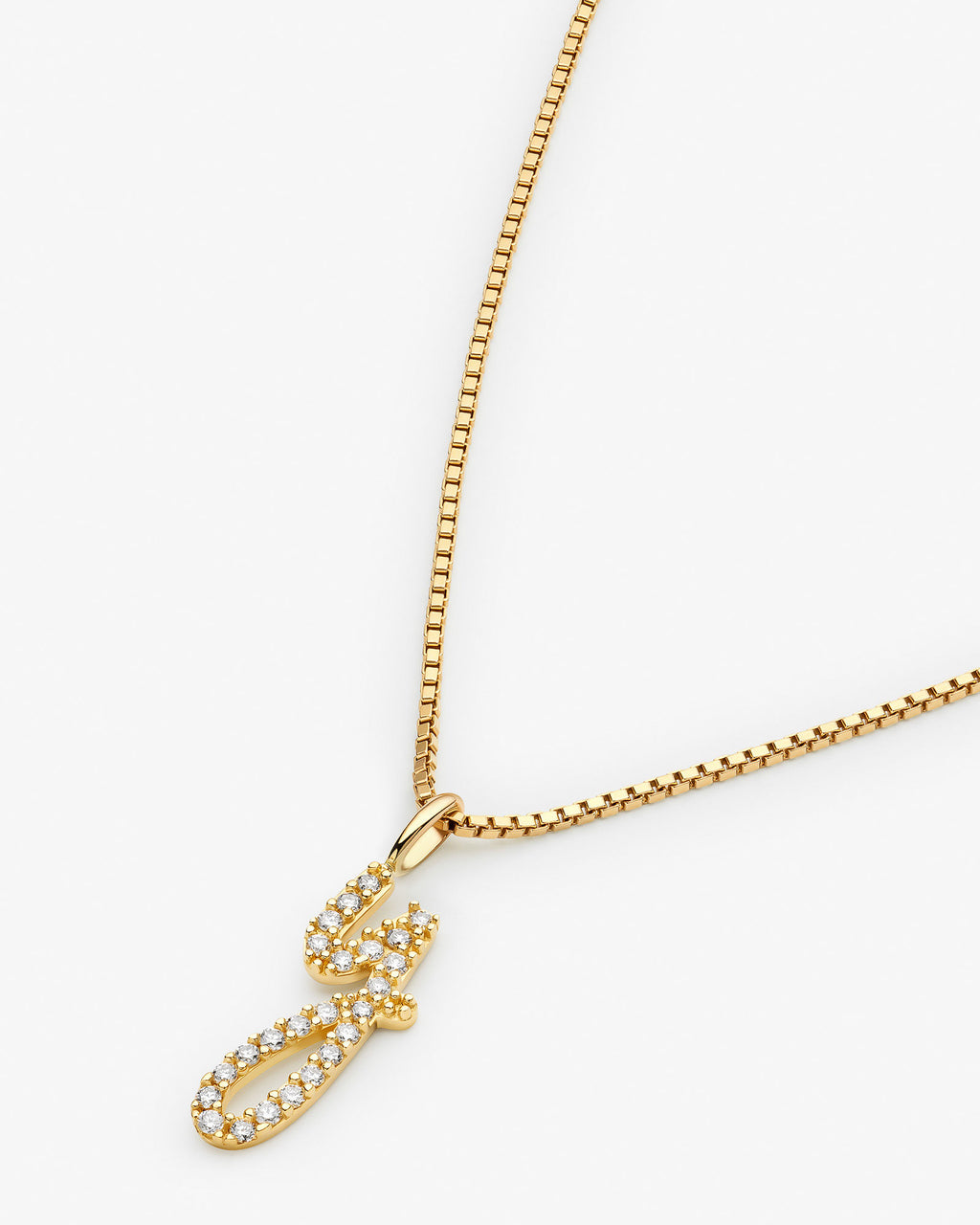 Initial Y 14k Gold Necklace w. Lab-Grown Diamonds