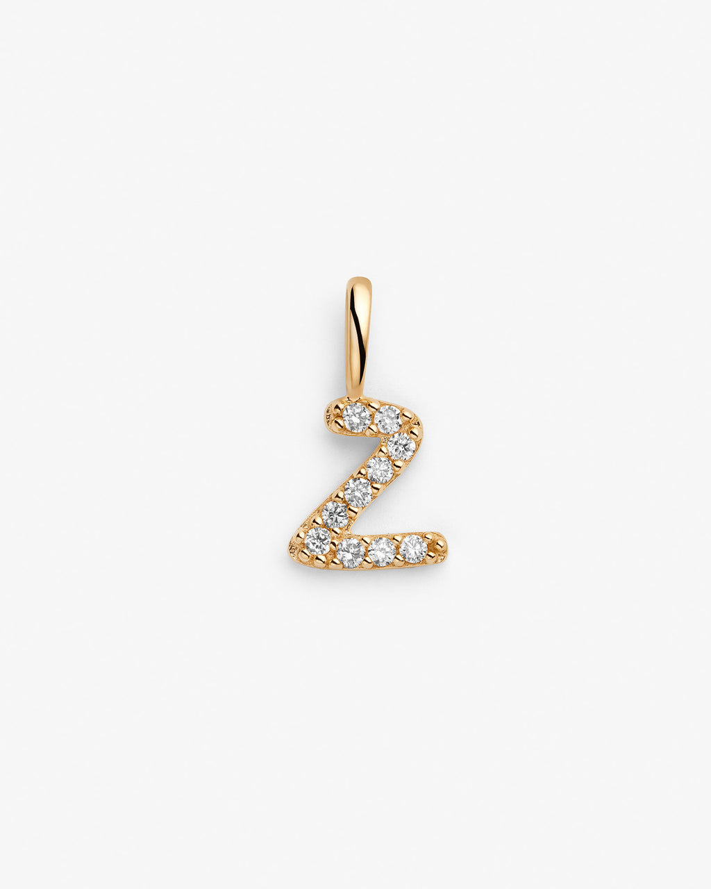 Initial Z 14k Gold Necklace w. Lab-Grown Diamonds