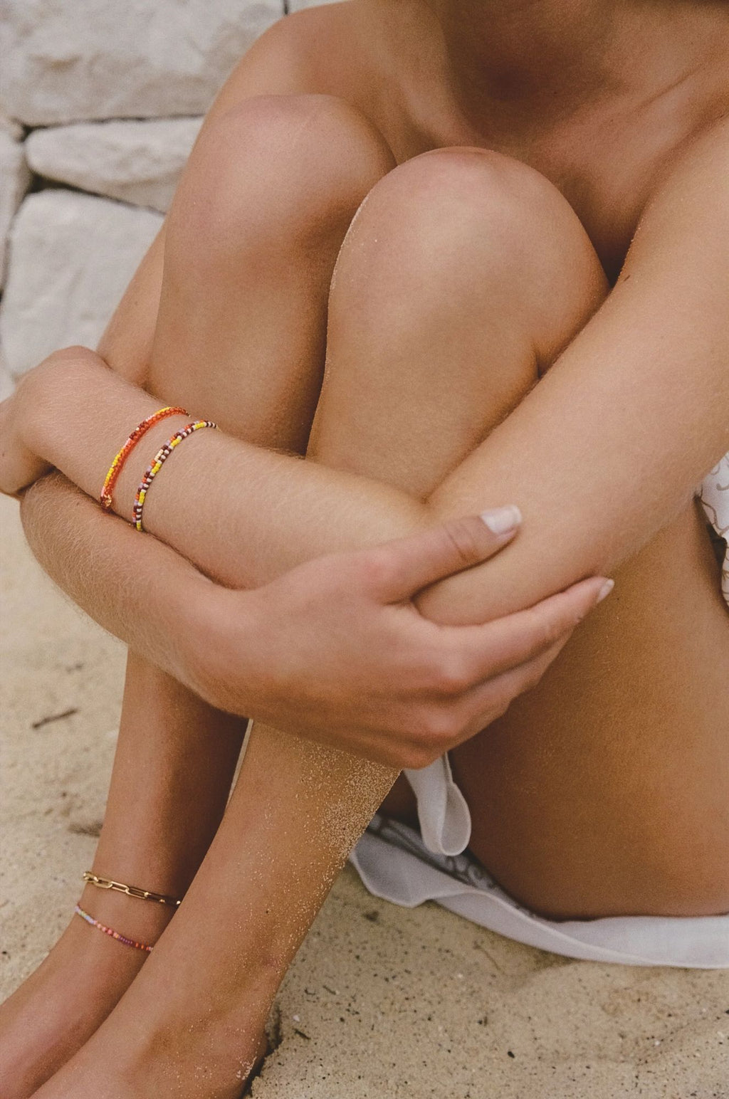 Secret Beach Gold Plated Anklet w. Beads