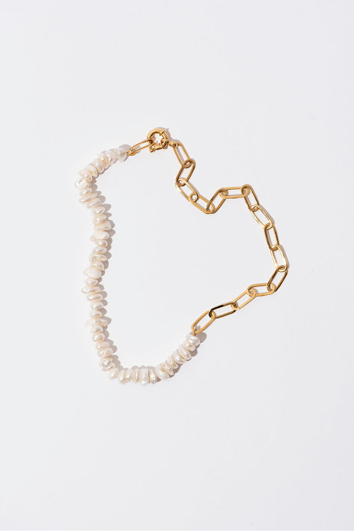 The Statement Gold Plated Necklace w. Pearls