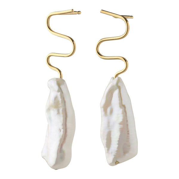 Apisto 14K Gold Earrings w. Pearls