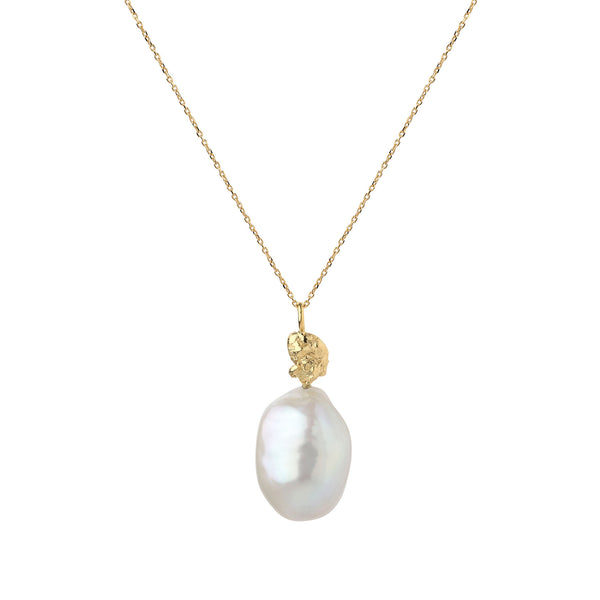 Pearl 18K Gold Necklace w. Pearl