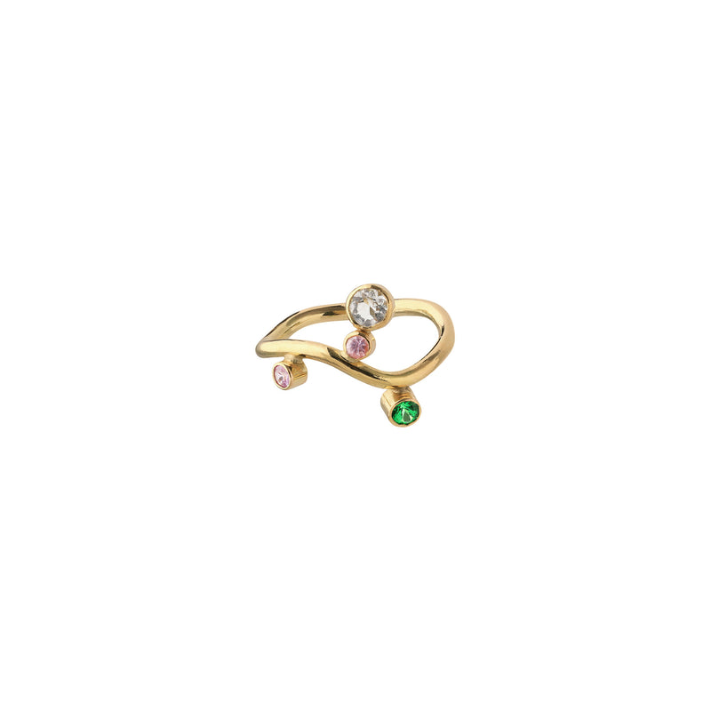 Jaipur Four Stone 18K Gold Ring w. Gemstones
