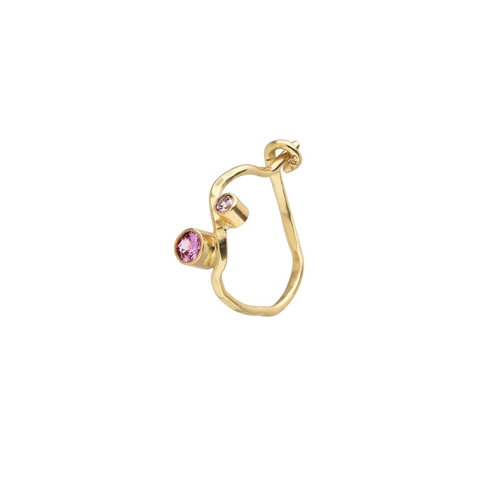 Tiaré Ohrring 14K Gold I Rosa Saphir