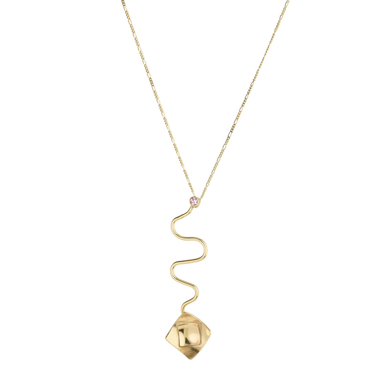 Mentha 14K Gold Necklacew. Sapphire