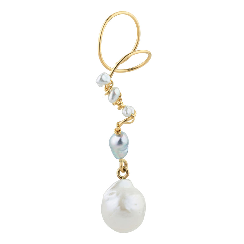 Pearly Sara 18K Gold Earring w. Pearls