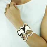 Lava goldplattiertes Armband I Weiße Emaille