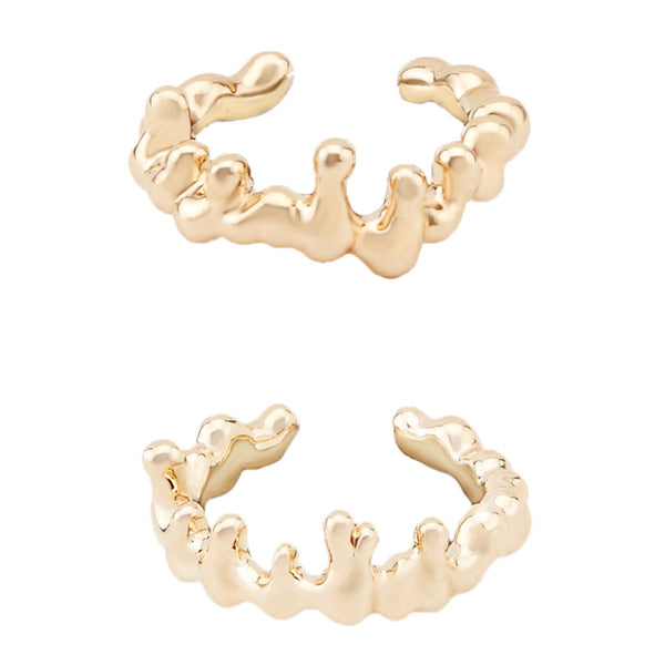 Lava - set of two Gold Plated Rings