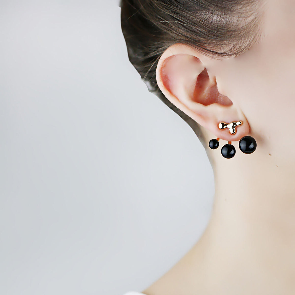 Lava black Gold Plated Studs