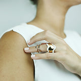 Lava white - set of two Gold Plated Rings