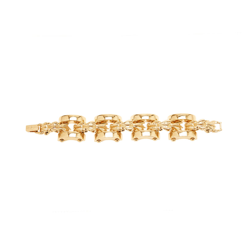 Hula Hoop Link Gold Plated Bracelet