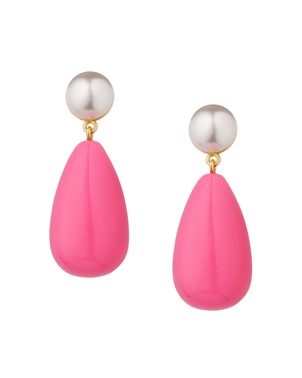 Drop Pink & White Gold Ohrringe W. Perlen