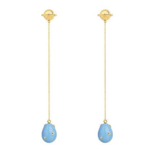 Baby blue Gold Plated Earrings