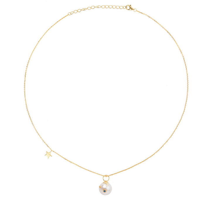 Pearl und Star goldplattierte Halskette