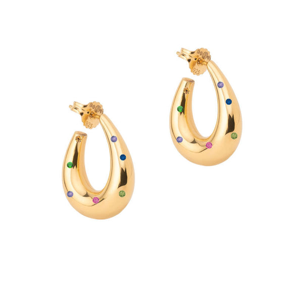 Gold Plated Earrings w. Zirconia