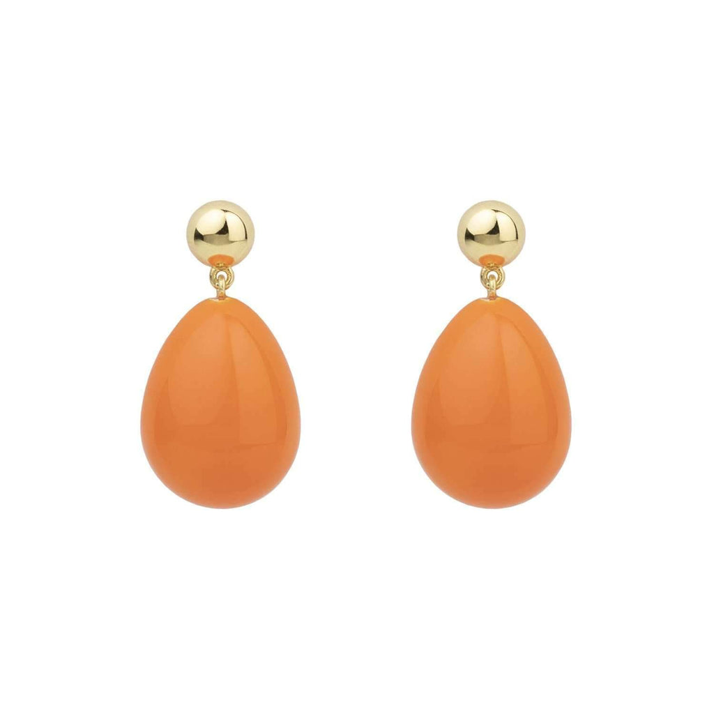 Orange Mini Drop Gold Plated Earrings