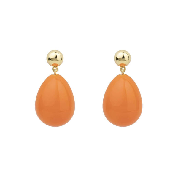 Orange Mini Drop Gold Plated Earrings