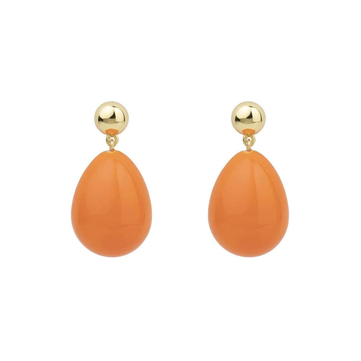 Orange Mini Drop Gold Plated Earrings