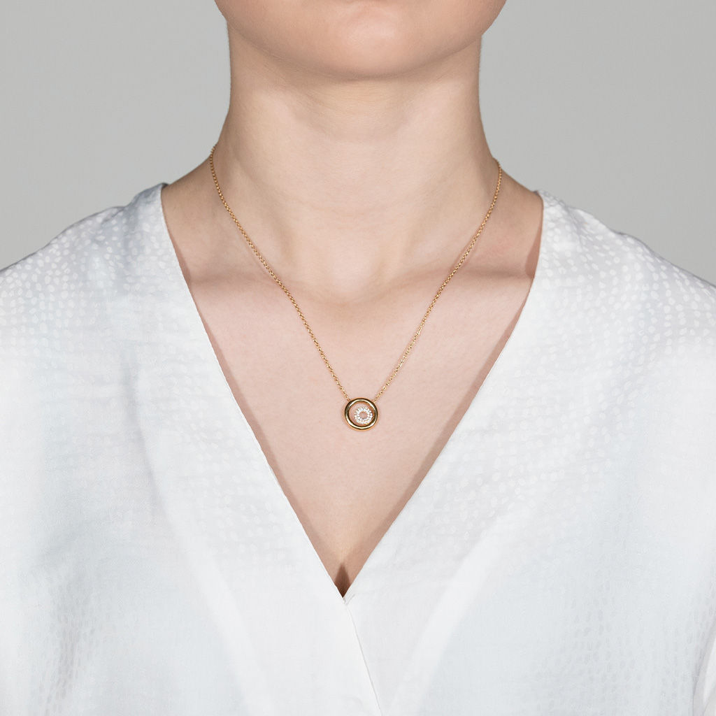 Matiné 18K RoseGold & Whitegold Necklace w. 31 Diamonds