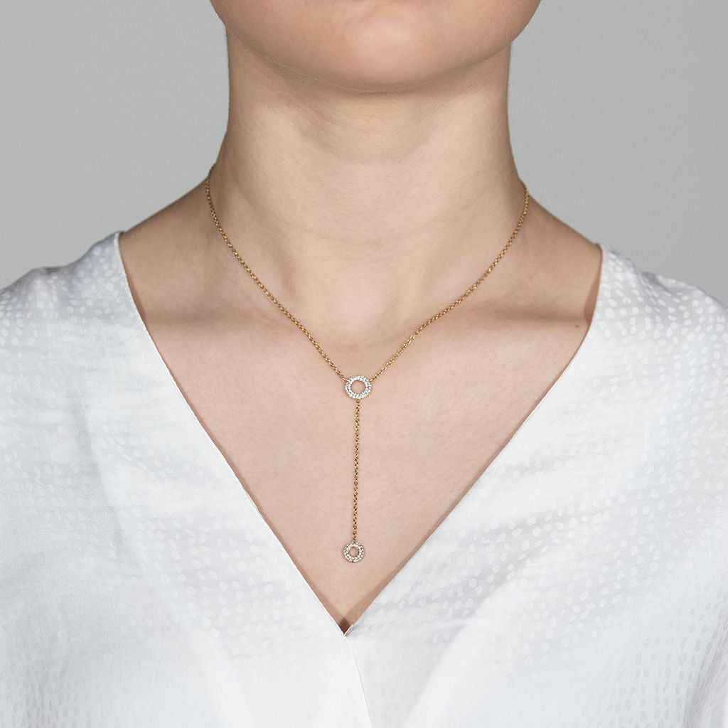 Matiné 18K Gold Necklace w. 106 Diamonds